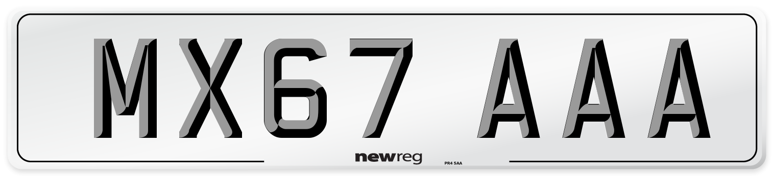 MX67 AAA Number Plate from New Reg